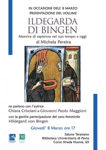 Locandina_Ildegarda_Bingen, Michela Pereira, Gabrielli editori, casa editrice Verona, Pavia_8.3.2018